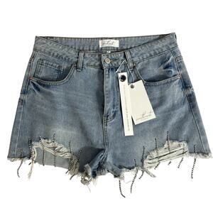 Sweet Hearts Los Angeles Womens Distressed Denim Shorts size 11 New